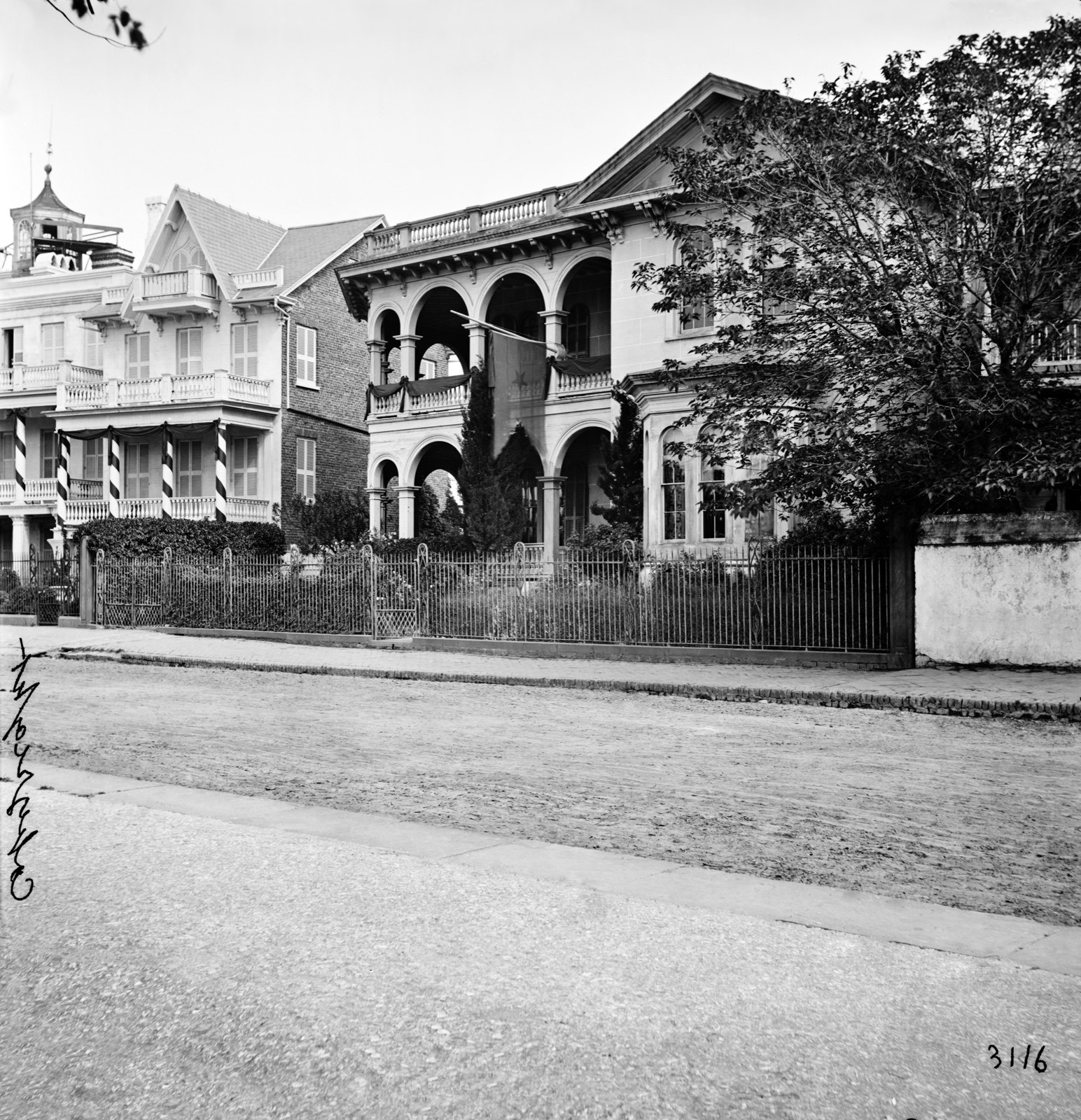 Note the Tree and Wall, original black and white