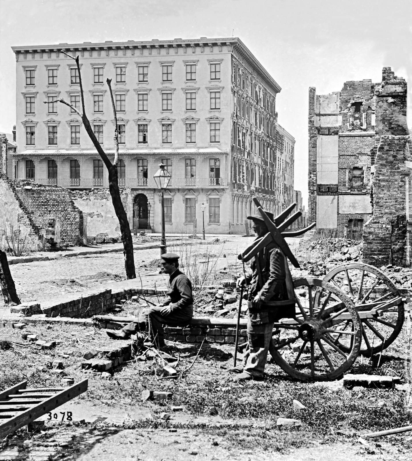 The Mills House with Adjacent Ruins, original black and white